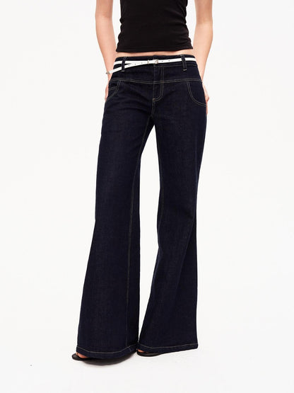 STRIKE A POSE Vintage Low Rise Floor Length Slim Micro Stretch Women&