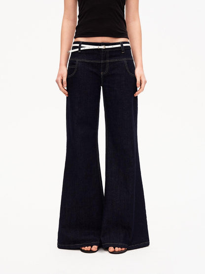 STRIKE A POSE Vintage Low Rise Floor Length Slim Micro Stretch Women&