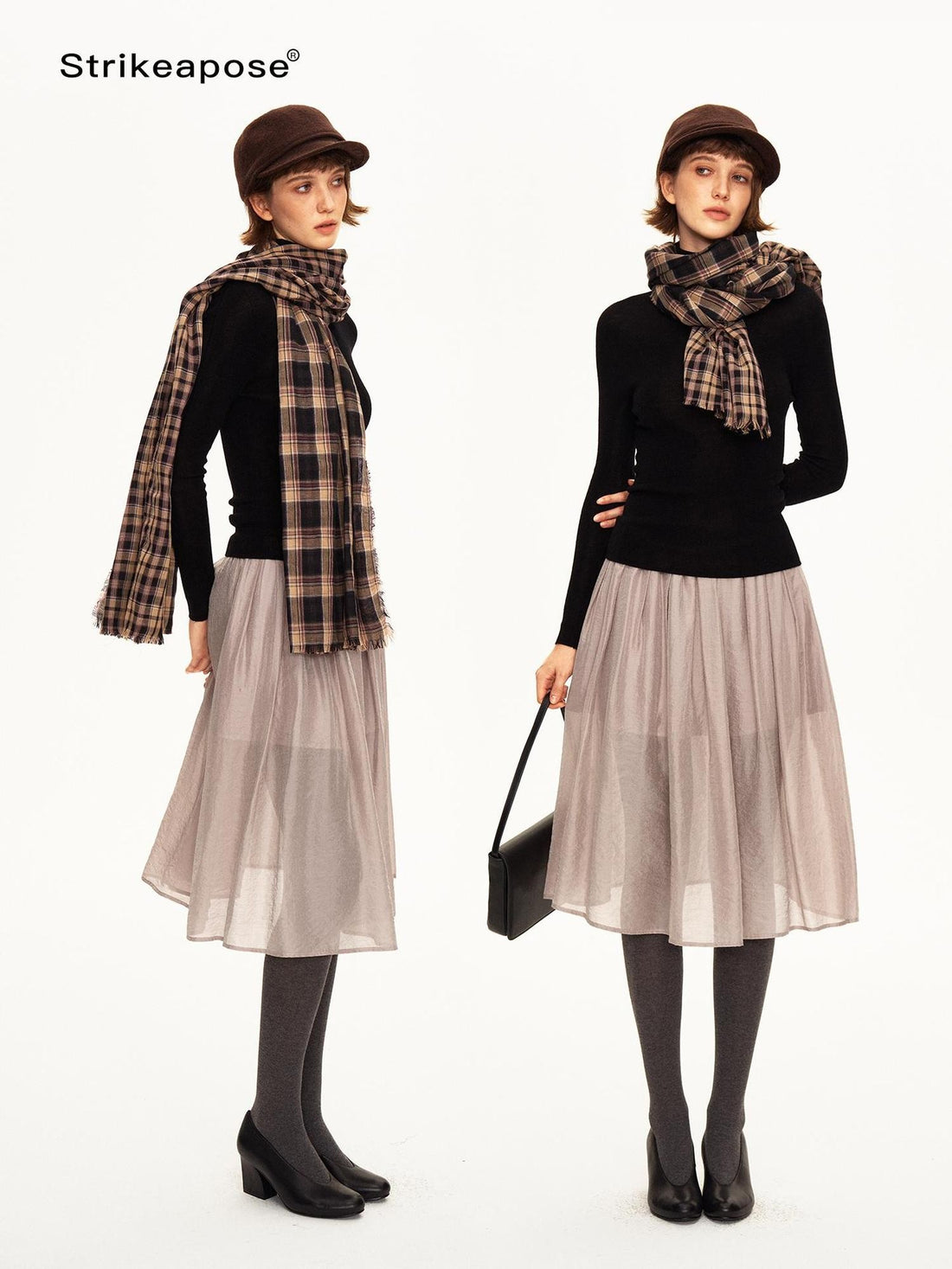 STRIKE A POSE Vintage Plaid Fringe Women&