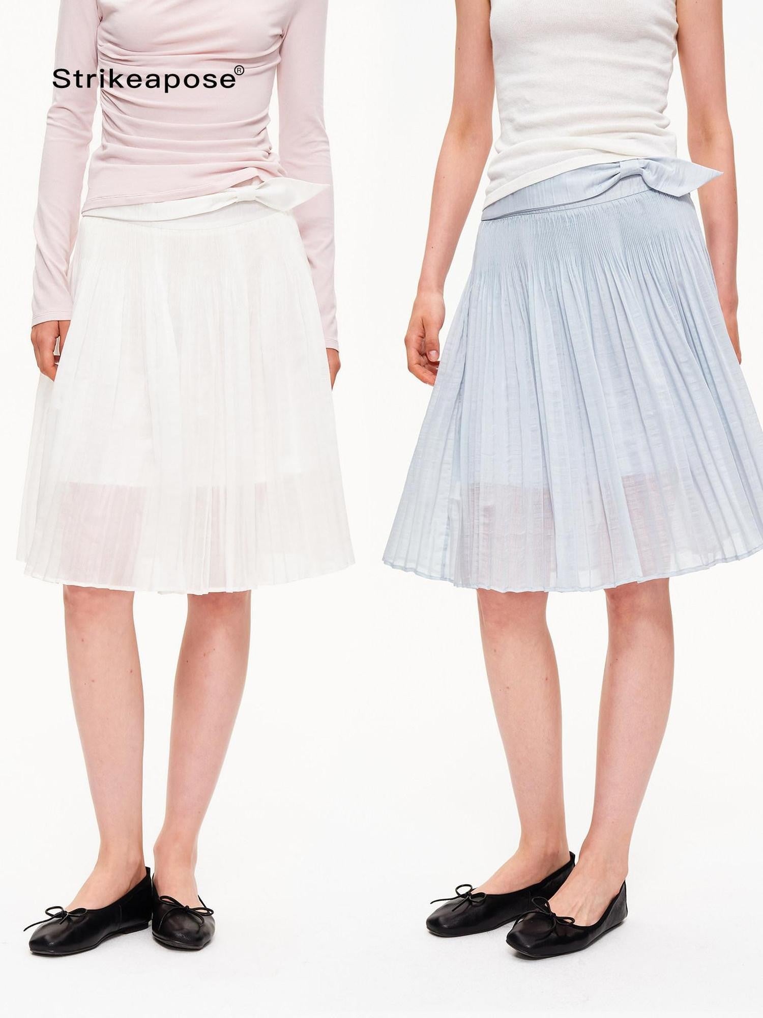 STRIKE A POSE Voluminous Umbrella Pleated Bow High Waist Women&