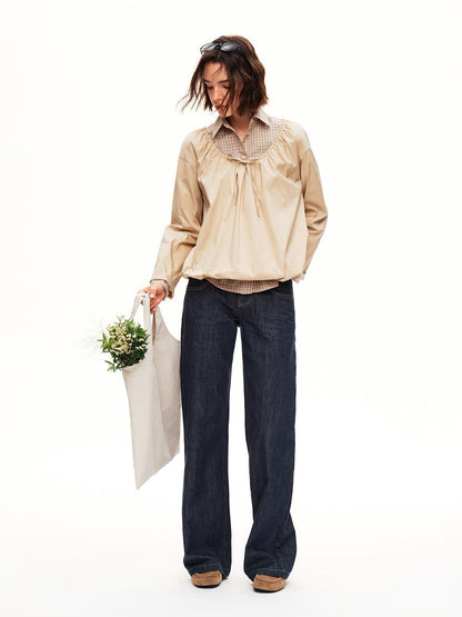STRIKE A POSE Washed Rivet Low Rise Cotton Women&