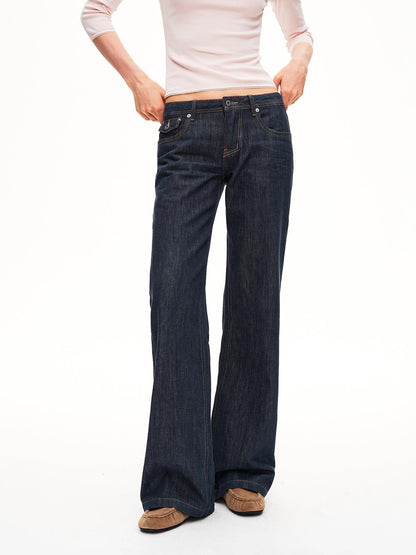 STRIKE A POSE Washed Rivet Low Rise Cotton Women&