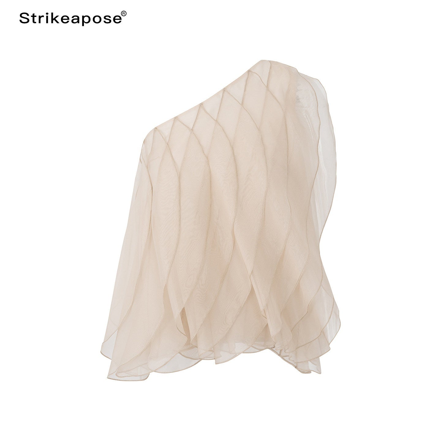STRIKE_A_POSE_Wavy_Cut_Panel_Asymmetric_One_Shoulder_Zippered_Women&
