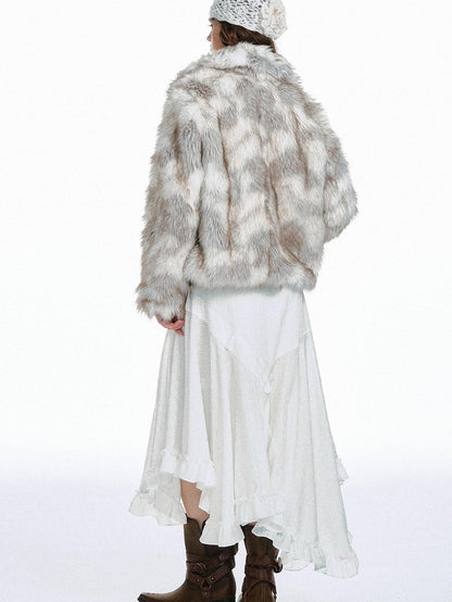 STRIKE A POSE White Asymmetric Patchwork Ruffle Women&