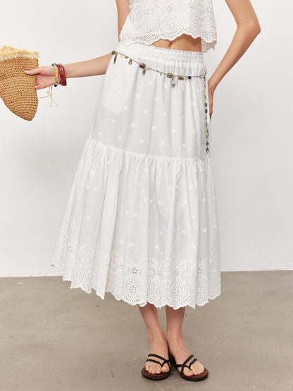 STRIKE A POSE White Embroidered Round Neck Short Sleeve Women&