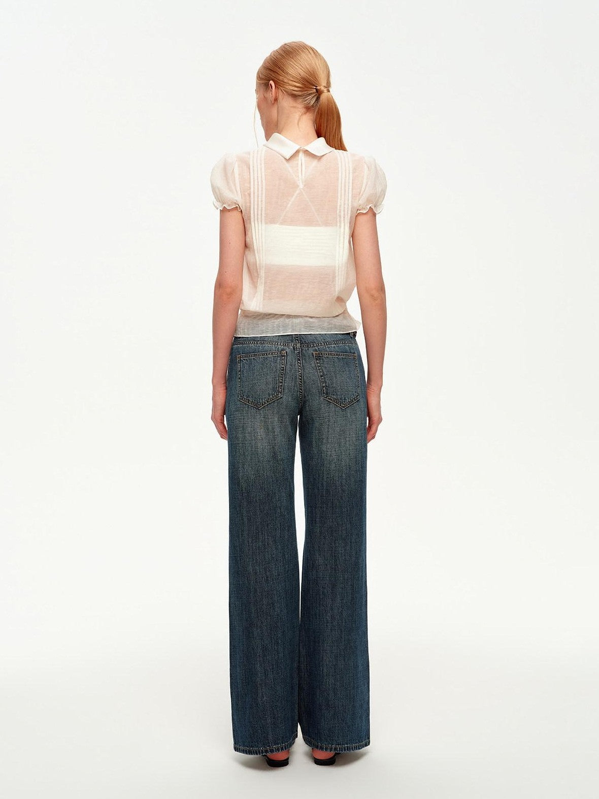 STRIKE A POSE White Lace Tuck Pleat Drawstring Waist Women&