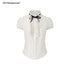 STRIKE_A_POSE_White_Puff_Sleeve_Stand_Collar_Slim_Waist_Lightweight_Women&