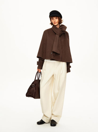 STRIKE A POSE Wool Blend Cape Double Breasted Women&