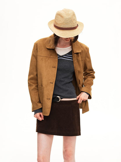 STRIKE A POSE Yellow Brown Retro 3d Pockets Slim Fit Women&