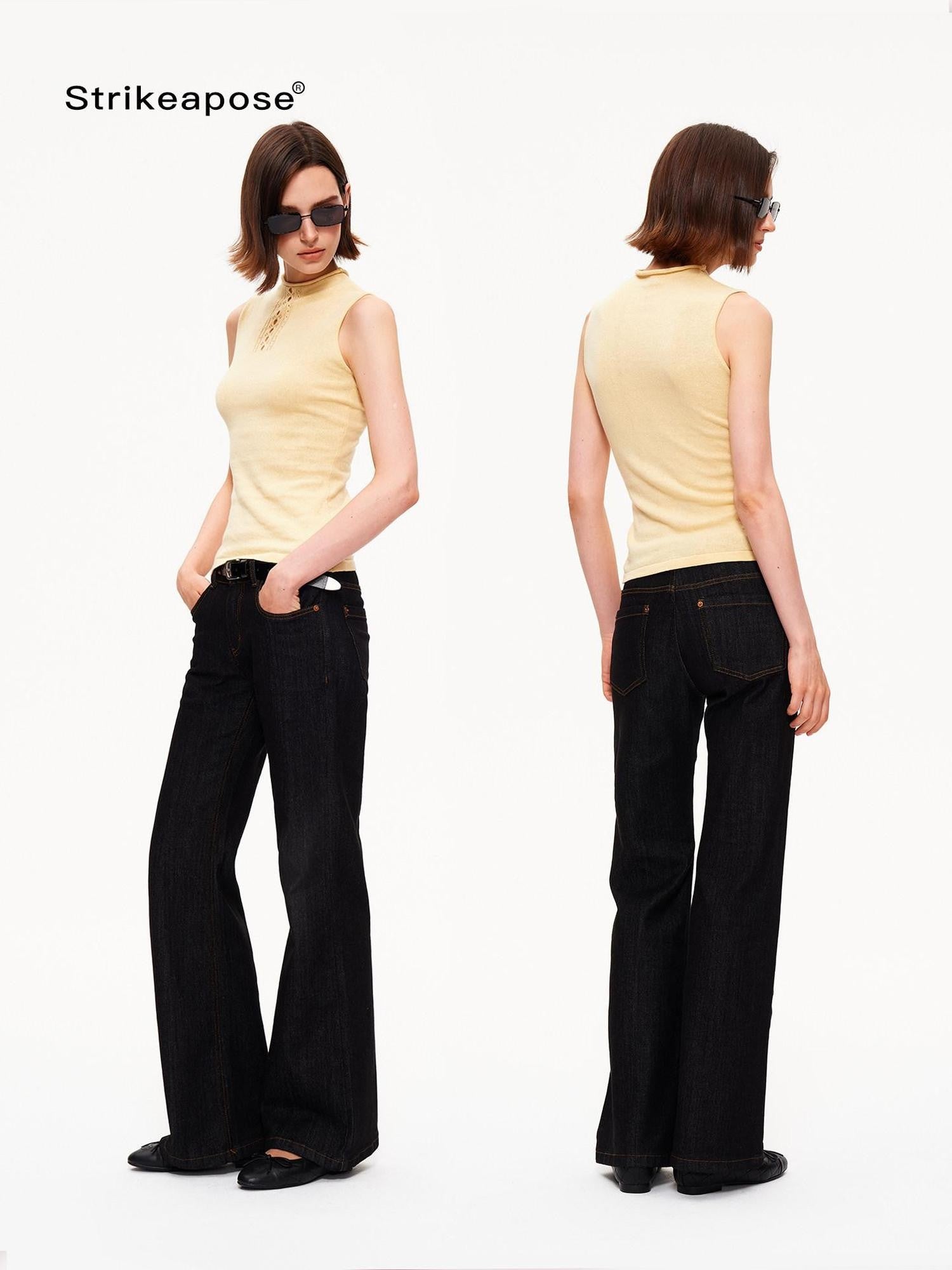 STRIKE A POSE Yellow Mock Neck Cutout Ruched High Stretch Knit Slim Fit Women&