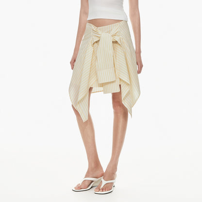 STRIKE_A_POSE_Yellow_Striped_Side_Tie_Bandeau_Convertible_Shirt_Style_Women&
