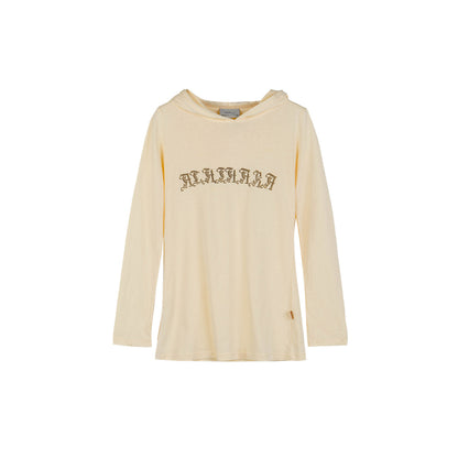 Achihara Summer Cool Long Sleeve Hooded Split Hem T Shirt