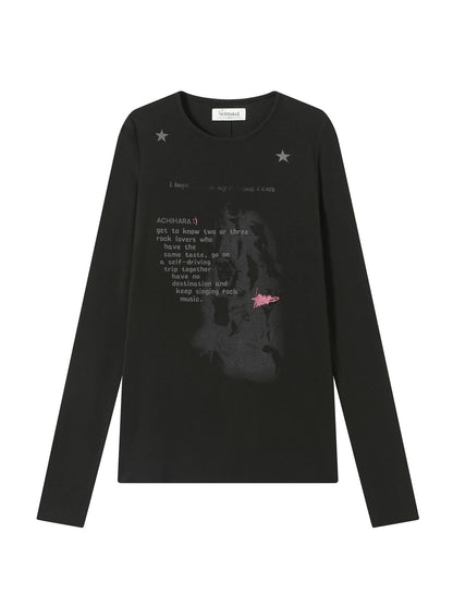 Achihara Fallen Satan Lightweight Rock Print Summer Tee