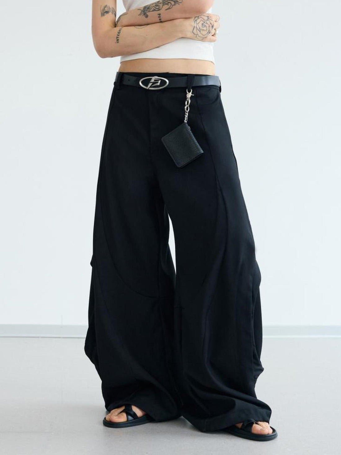 Peoplesense Scimitar Wide Leg Unisex Trousers Free Fit Polyester