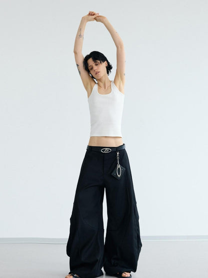 Peoplesense Scimitar Wide Leg Unisex Trousers Free Fit Polyester