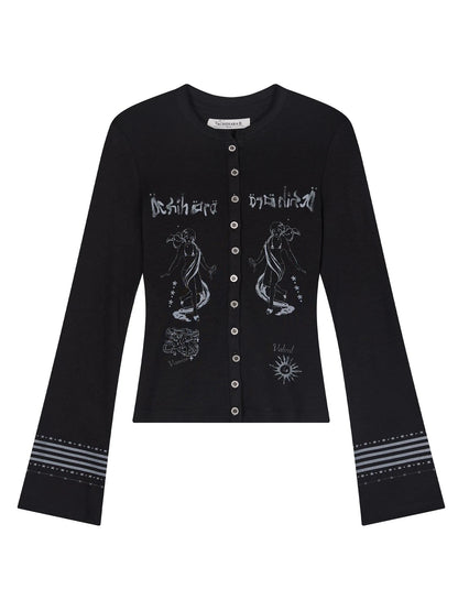 Autumn Sequence Flared Sleeve Cardigan