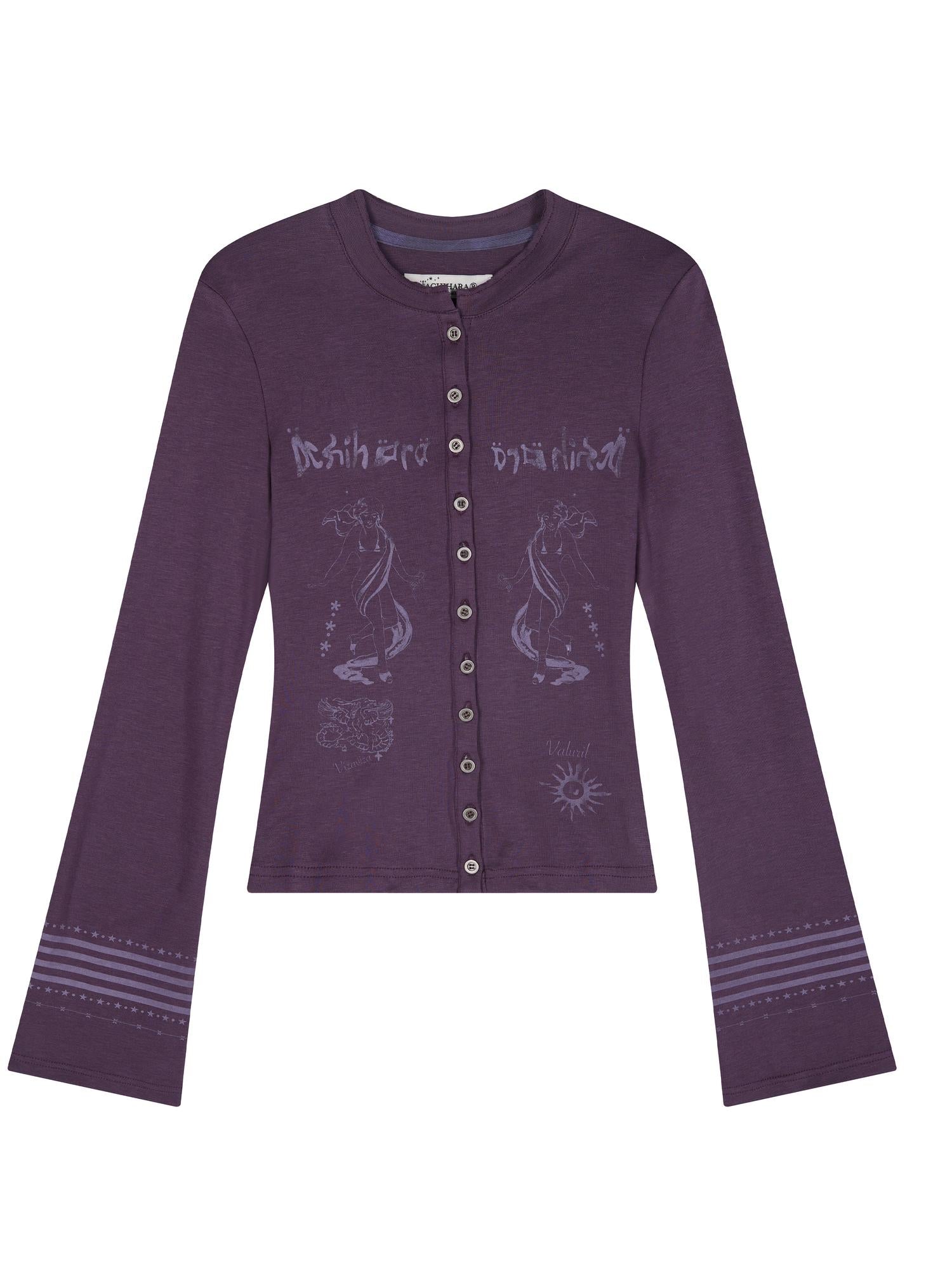 Achihara Autumn Sequence Flared Sleeve Cardigan