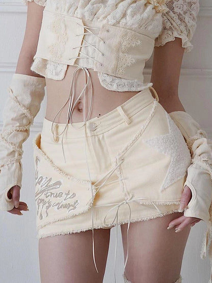 Sexy Beige Midi Culotte Skirt Wireless Design