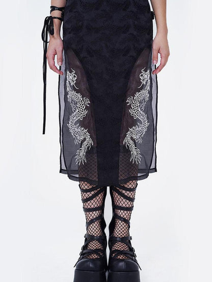 WSW WUSHENWU Sexy Dark Cheongsam With High Slit Industrial Edge