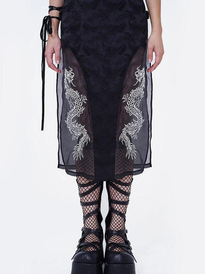 Sexy Dark Cheongsam With High Slit Industrial Edge