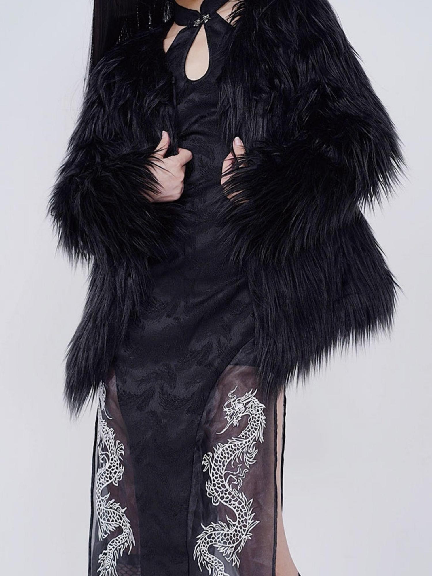 WSW WUSHENWU Sexy Dark Cheongsam With High Slit Industrial Edge