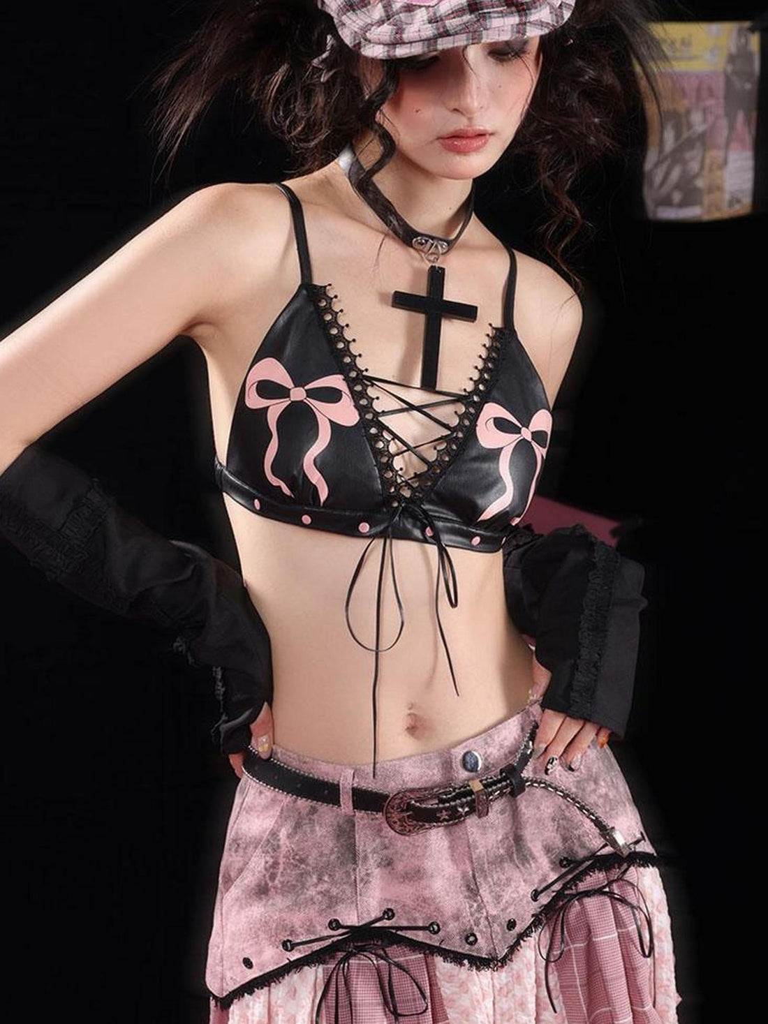 WSW WUSHENWU Sexy Punk Leather Overalls Adjustable Straps S M L XL Fit