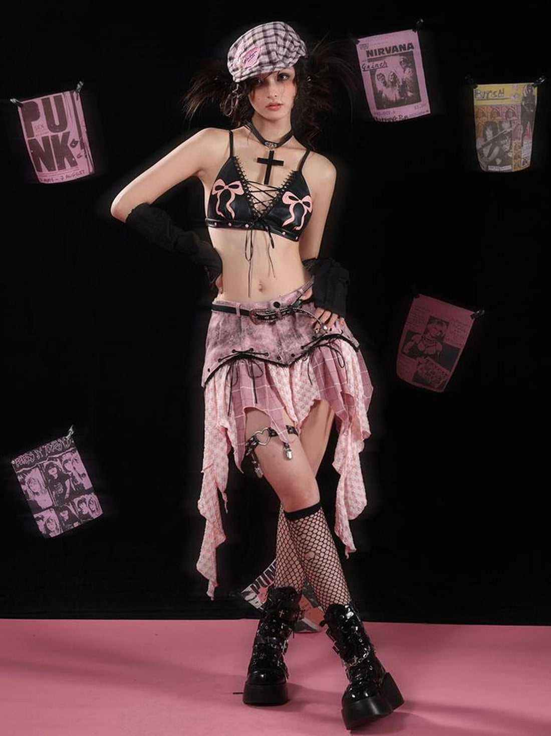 WSW WUSHENWU Sexy Punk Leather Overalls Adjustable Straps S M L XL Fit