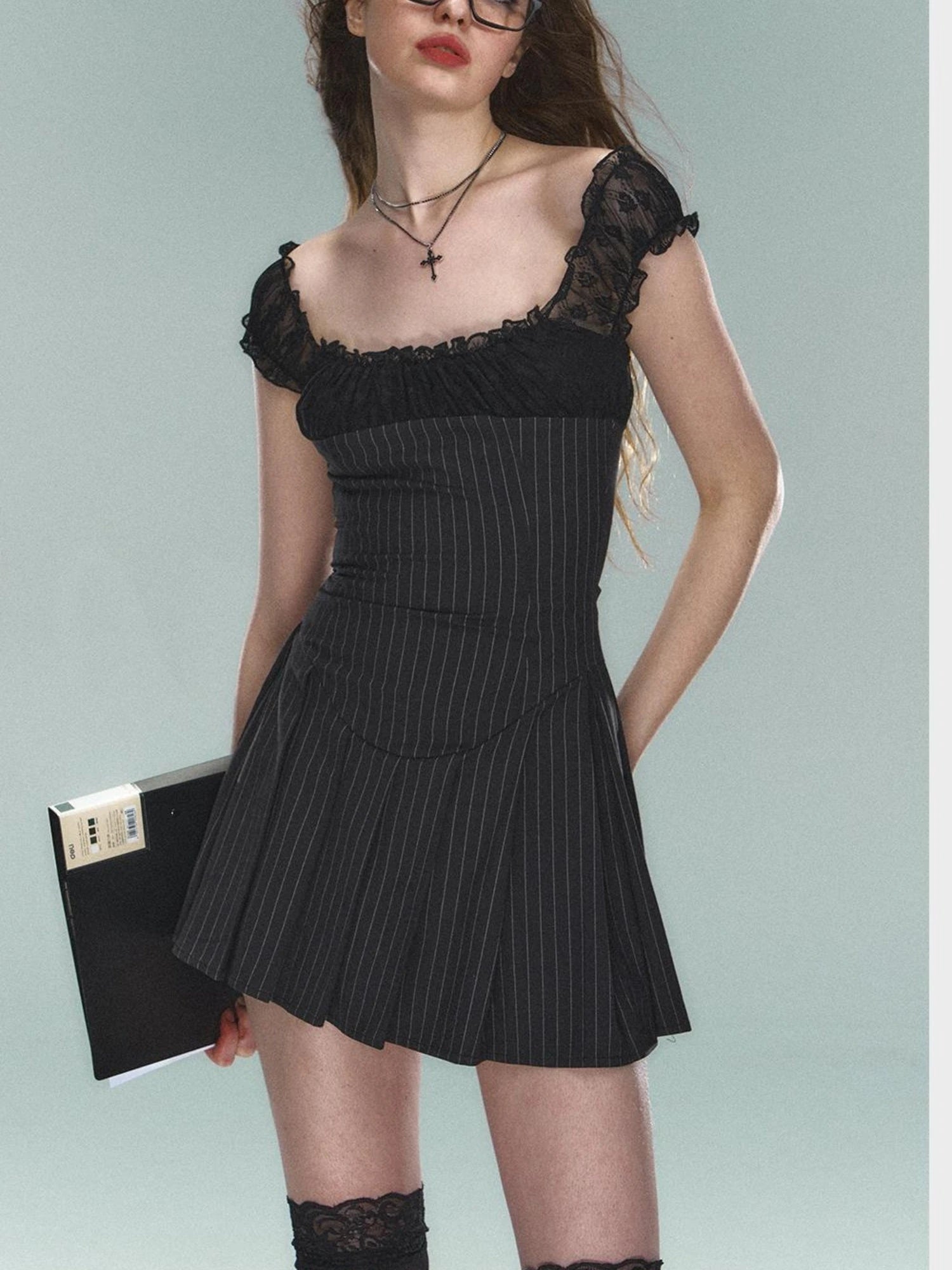 Sexy Striped Short Sleeve Dress For Women&