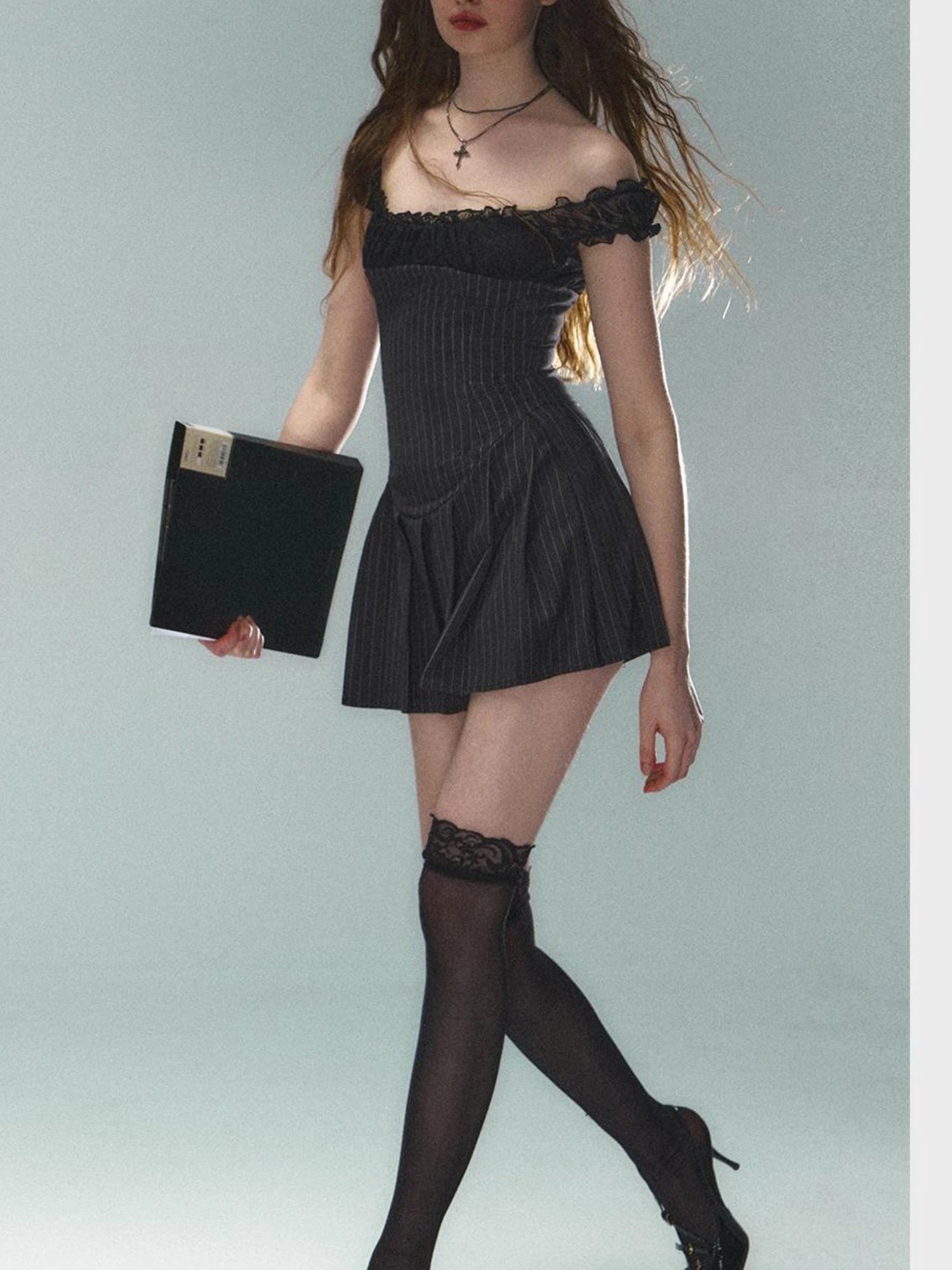 Sexy Striped Short Sleeve Dress For Women&