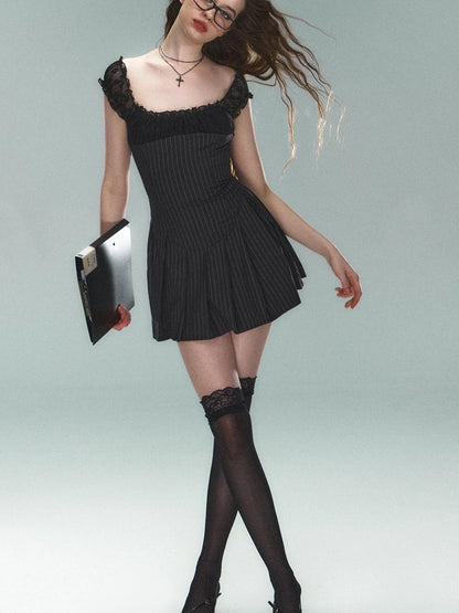 Sexy Striped Short Sleeve Dress For Women&