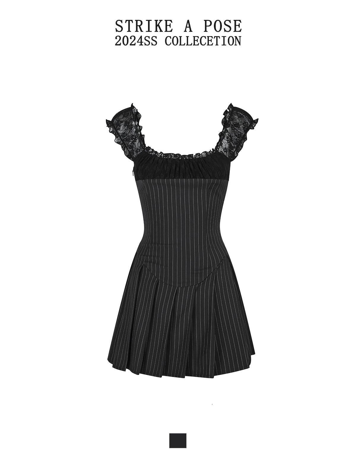 Sexy Striped Short Sleeve Dress For Women&