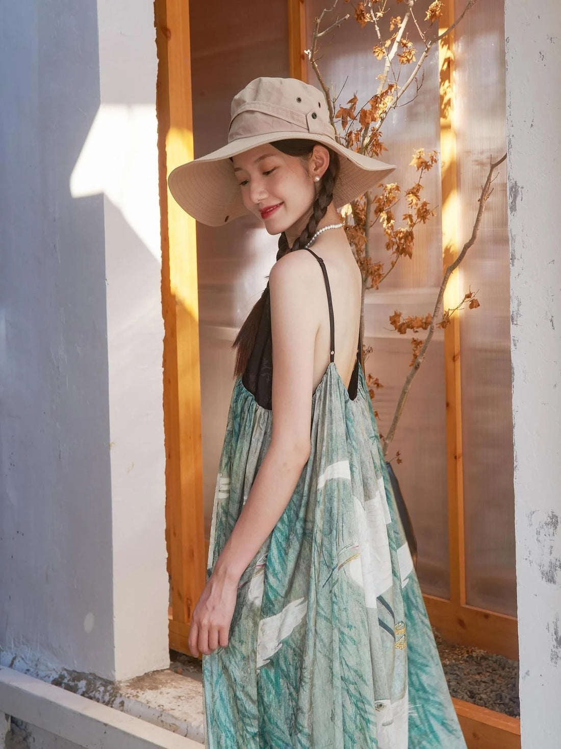 Shadow Blossom Ethnic Chic Vacation Dress