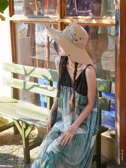 Shadow Blossom Ethnic Chic Vacation Dress