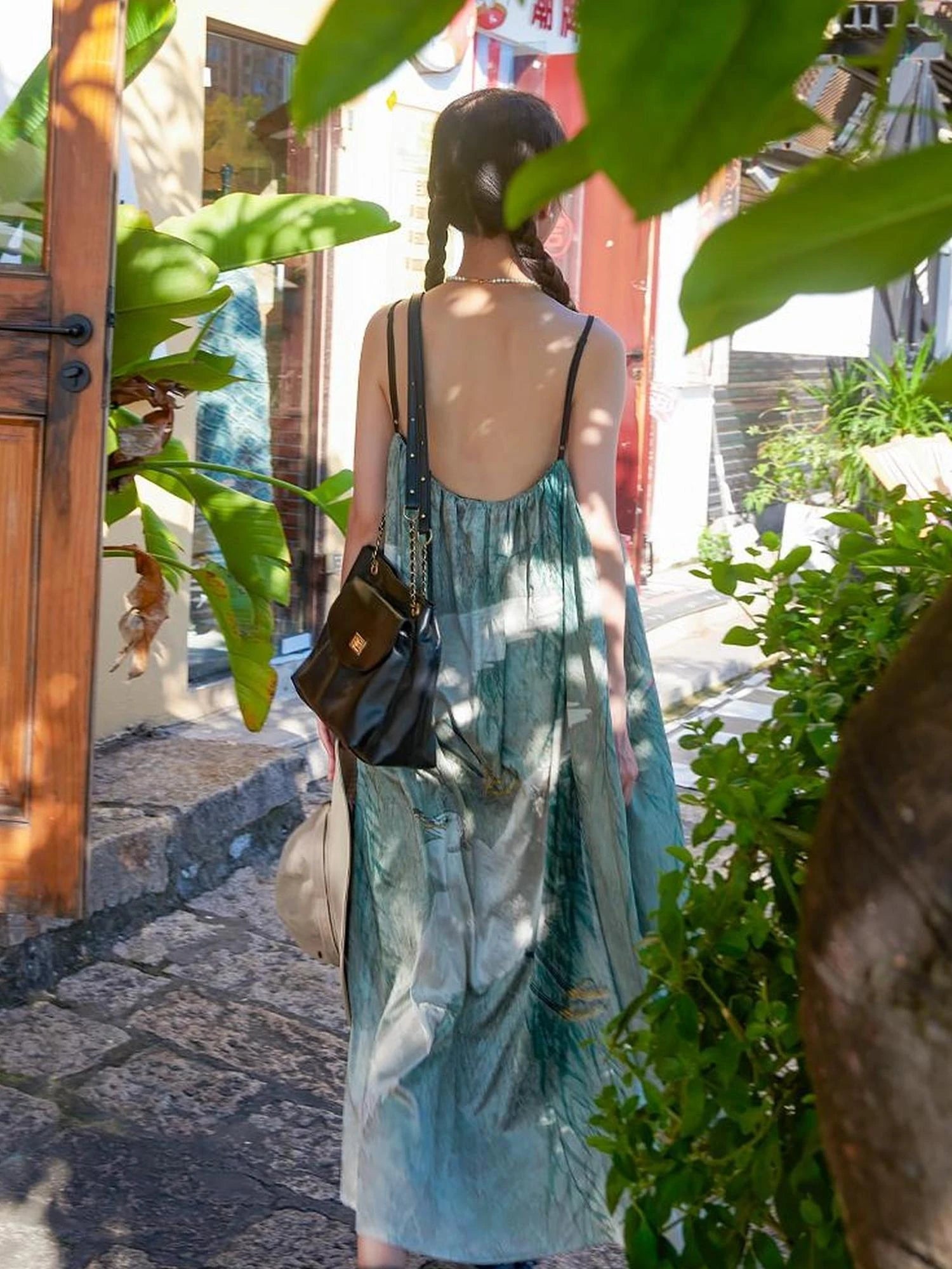 Shadow Blossom Ethnic Chic Vacation Dress