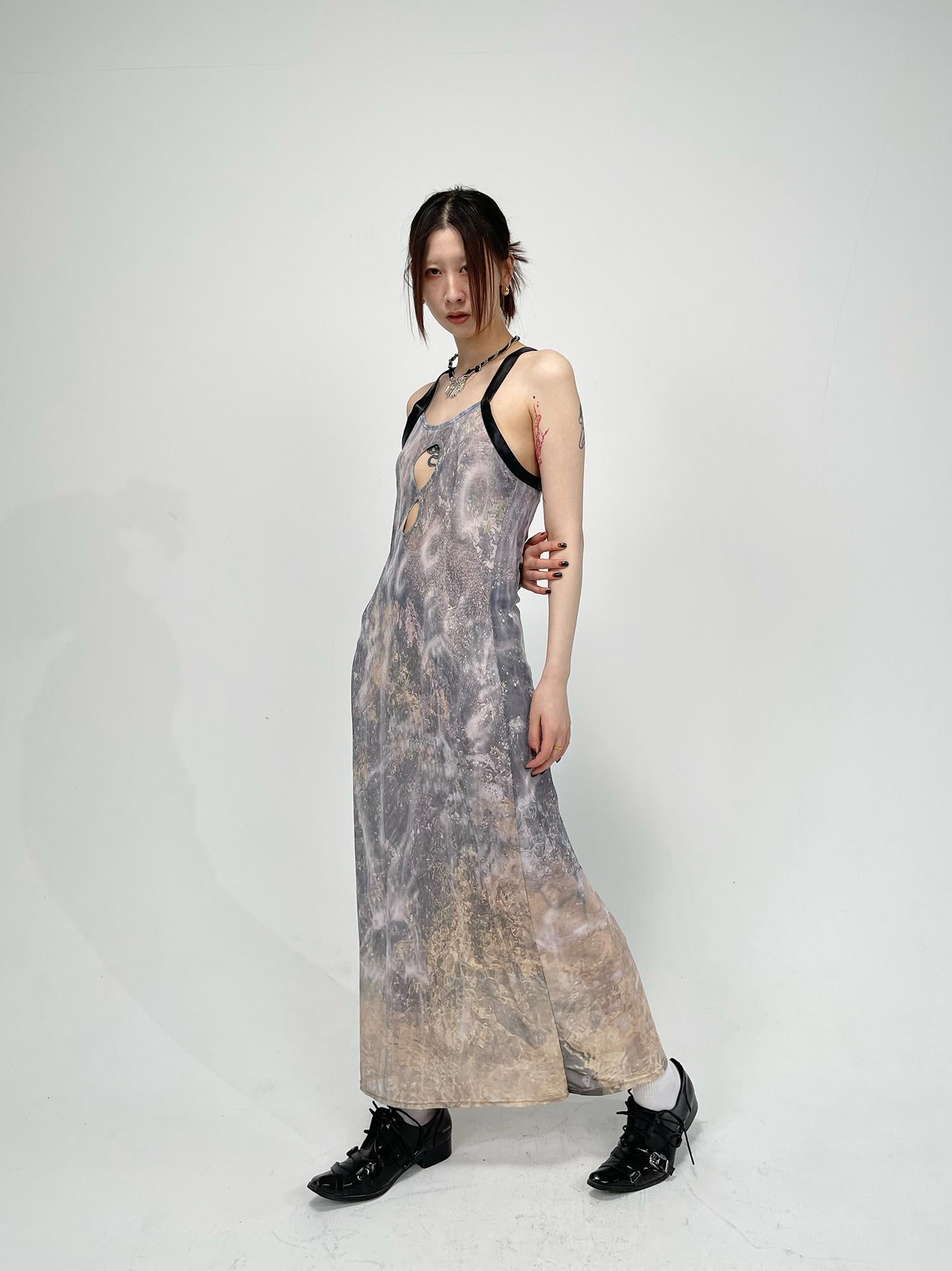 Sheer Floral Stretchy Slim Sleeveless Backless Dress