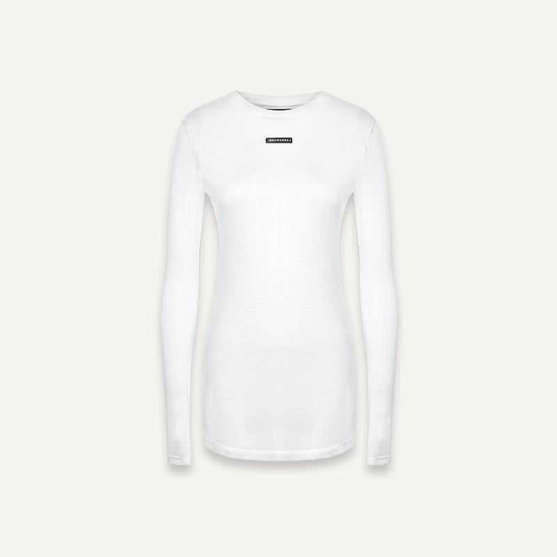 Sheer Round Neck Long Sleeve Top