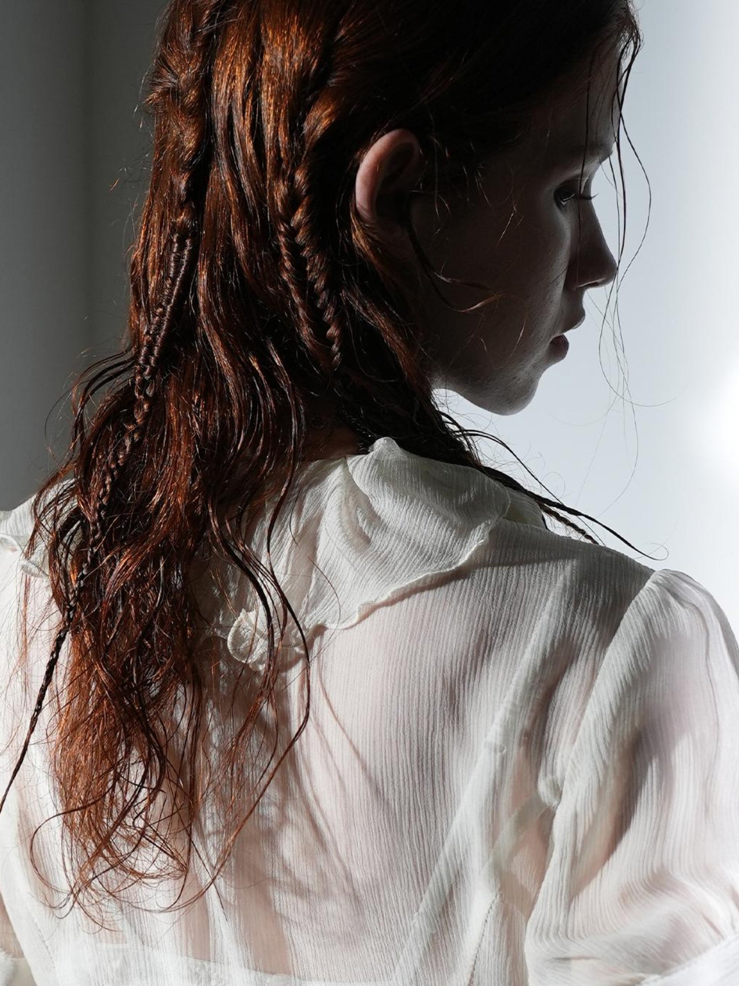 DoublePunch Sheer Textured Jellyfish Blouse With Layered Hem Shirt