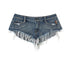 Achihara Frayed Edge Denim Shorts 2025 Summer Low Rise Triangle Casual