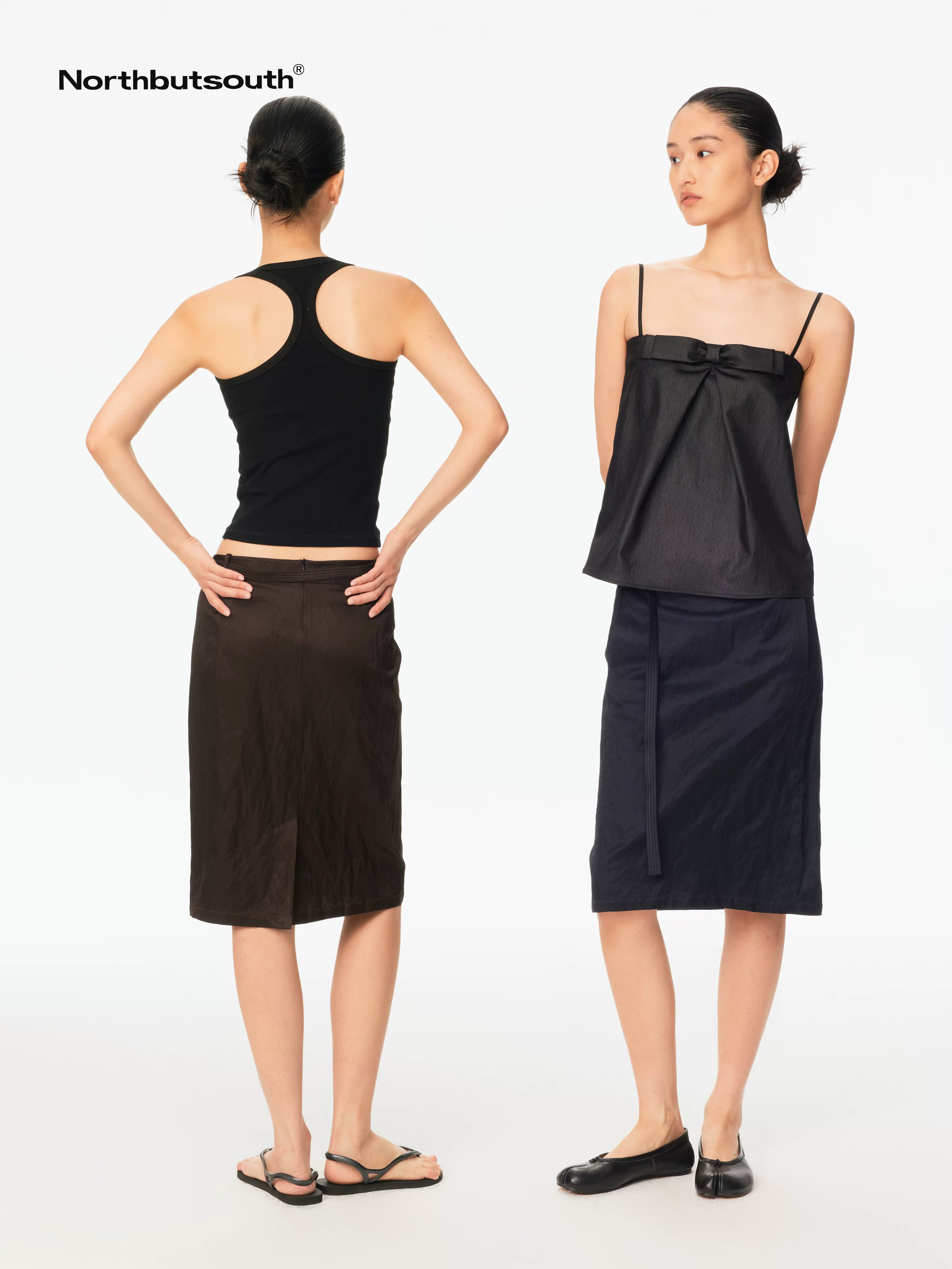 Shiny Textured Straight Belted Women&