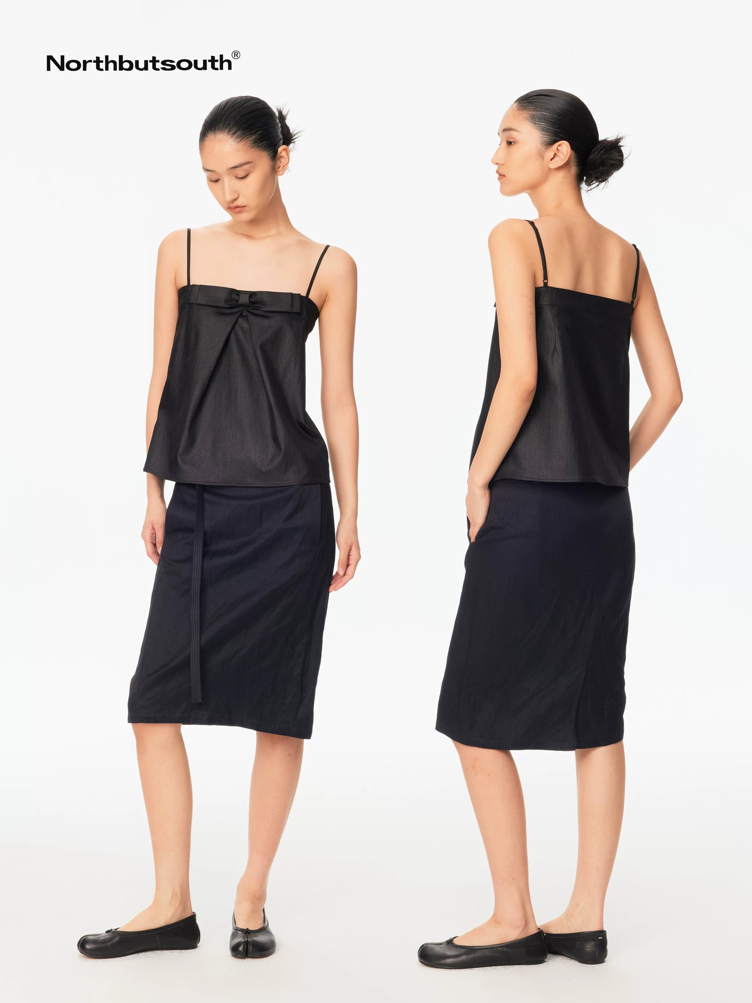 Shiny Textured Straight Belted Women&