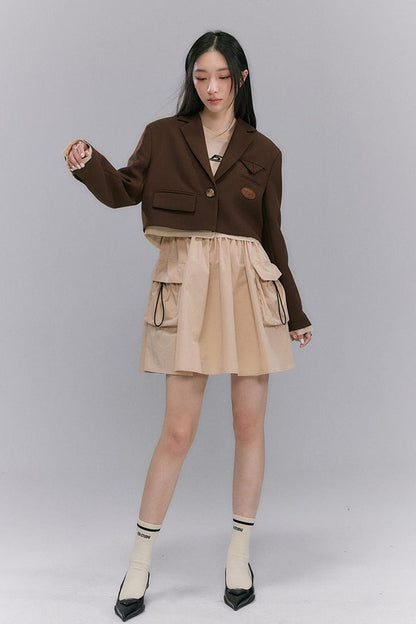 DIDDI MODA Short Trim Blazer In Coffee