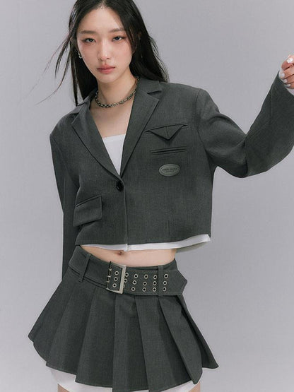 DIDDI MODA Short Trim Blazer In Coffee