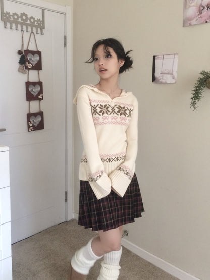 SicAstra_Cute_Snowflake_Bow_Hooded_Vintage_Fitted_Women&