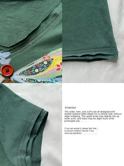 SicAstra_Hand_Painted_Dragonfly_V-neck_Double_Layer_Women&