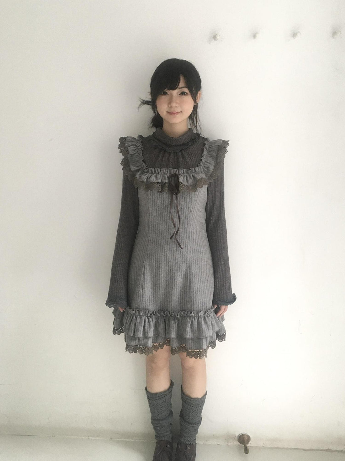 SicAstra Lace Ruffle Wool Blend Women&