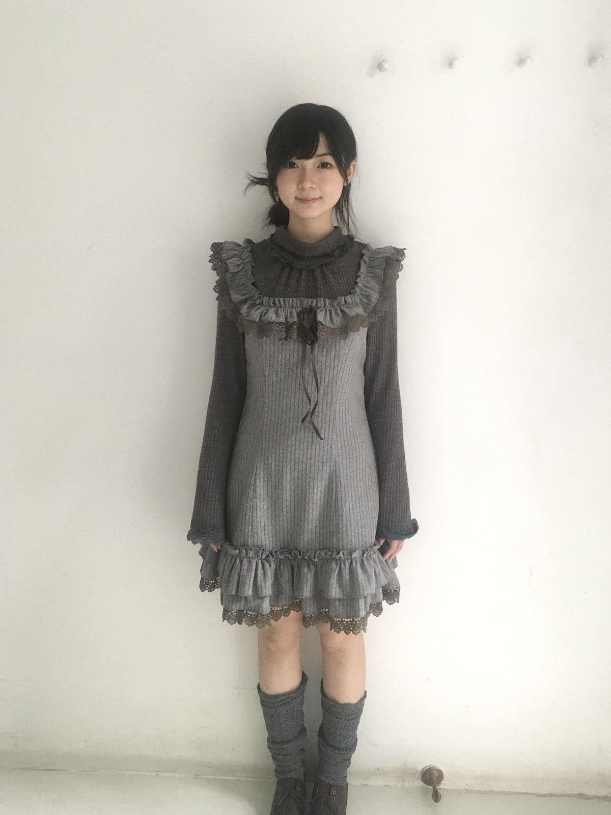 SicAstra Lace Ruffle Wool Blend Women&