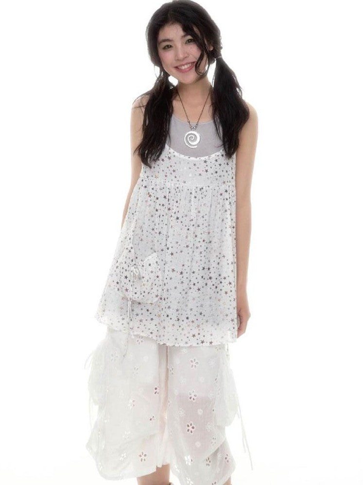 SicAstra Openwork Embroidered Pleated Drawstring Loose Women&