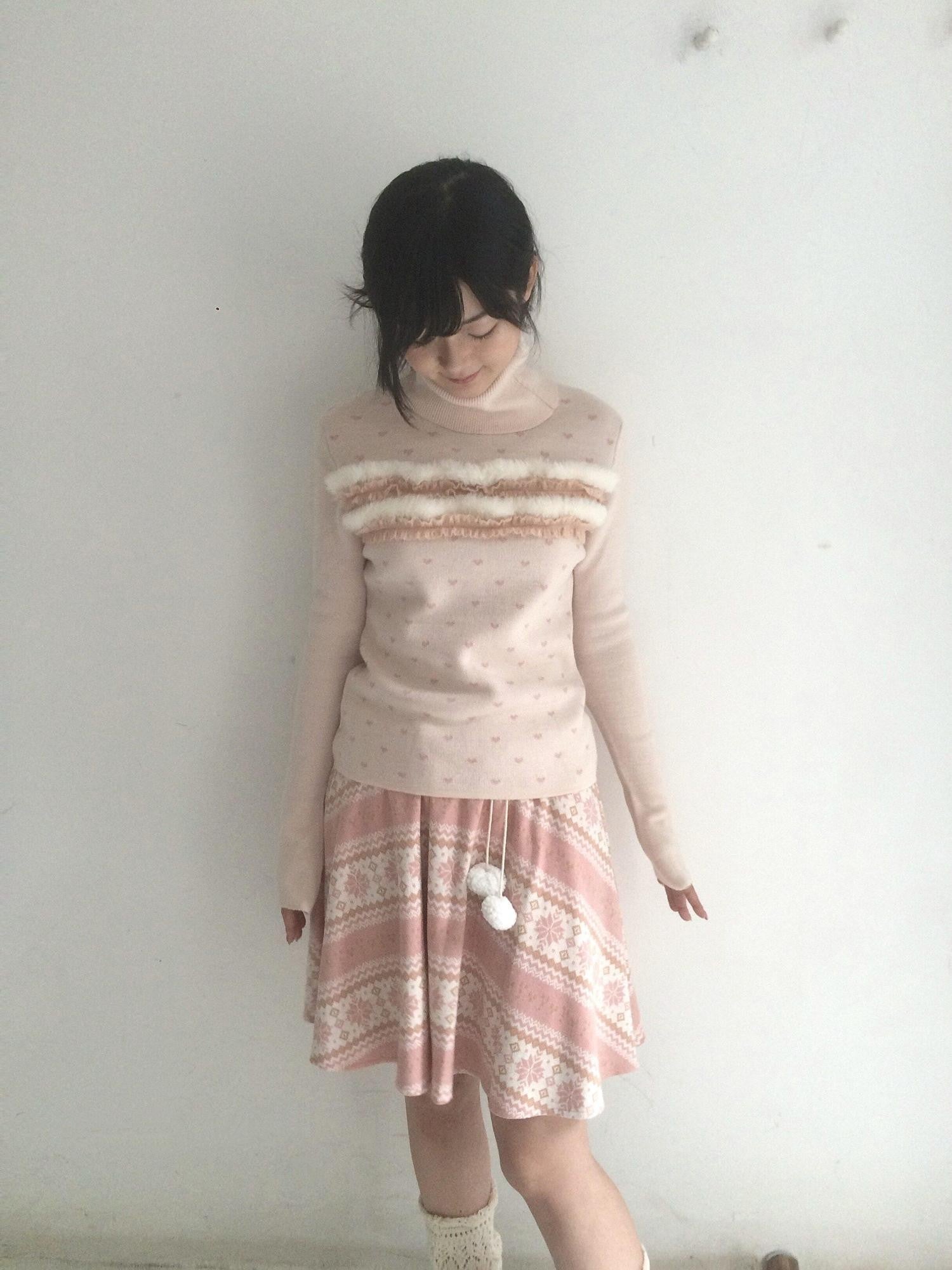 SicAstra Pink Snowflake Vintage Tie Bow Pom Pom Women&