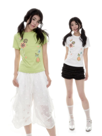 SicAstra Two Tone Playful Retro Small Floral Women&