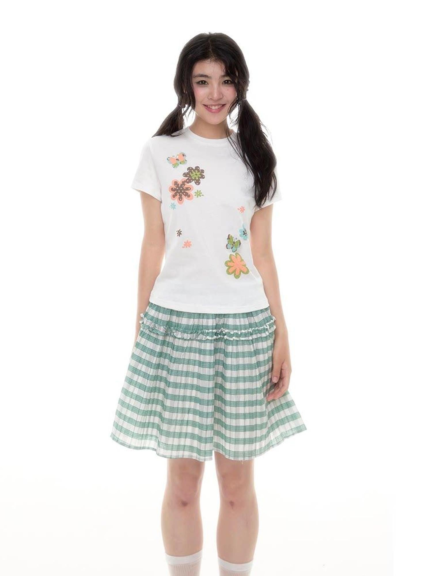 SicAstra Two Tone Playful Retro Small Floral Women&